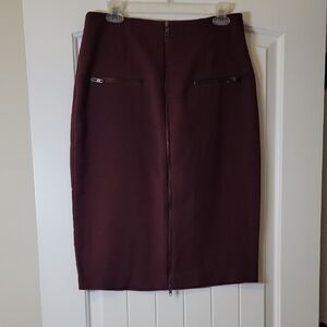 Worthington Deep Burgundy Pencil Skirt